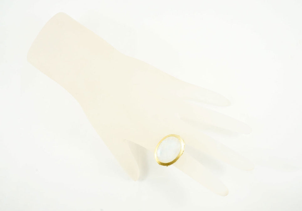 "Climber Leaves" Cocktail Ring - Moonstone