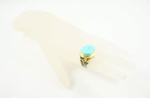 Load image into Gallery viewer, &quot;Climber Leaves&quot; Cocktail Ring - Turquoise