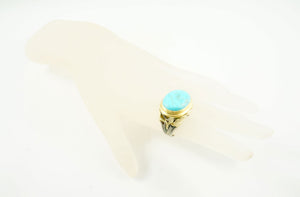 "Climber Leaves" Cocktail Ring - Turquoise