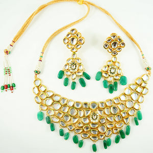 "Azara" Necklace and Earring Set - Green Onyx