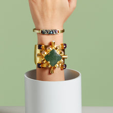Load image into Gallery viewer, &quot;Cherrie&quot; Cuff - Green Onyx, Amethyst, Pearl and Rose Quartz