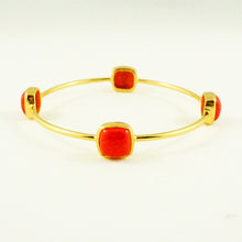 Load image into Gallery viewer, Red Coral Gem Bangle