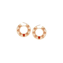 Load image into Gallery viewer, &quot;Olivia&quot; Red Onyx Hoop Earrings