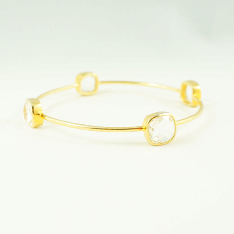 Colourless Quartz Crystal Gem Bangle