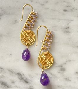 "Trumpet" Amethyst Earrings