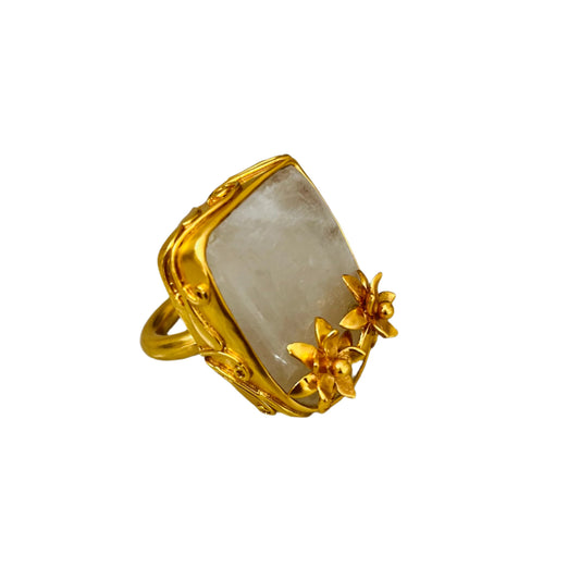 Rainbow Moonstone “Diana” Ring