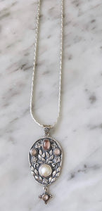 “Birthstone" Silver Pendant Necklace - Rose Quartz