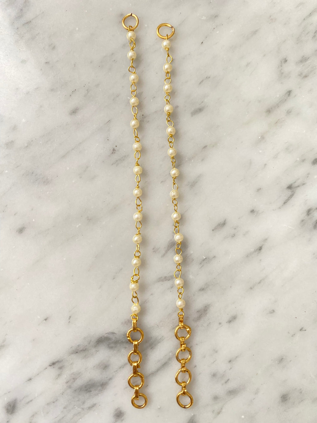 Pearl Gold Earrings Support Chains