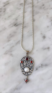 “Birthstone" Silver Pendant Necklace - Garnet