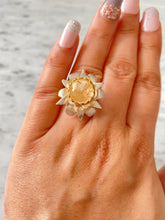 Load image into Gallery viewer, &quot;Lotus&quot; Cocktail Ring - Rutilated Quartz