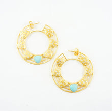 Load image into Gallery viewer, &quot;Olivia&quot; Turquoise Hoop Earrings
