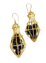 Load image into Gallery viewer, &quot;Cage&quot; Black Onyx Earrings