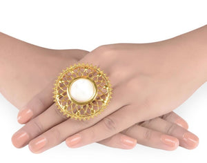 "Anya" Cocktail Ring - Pearl